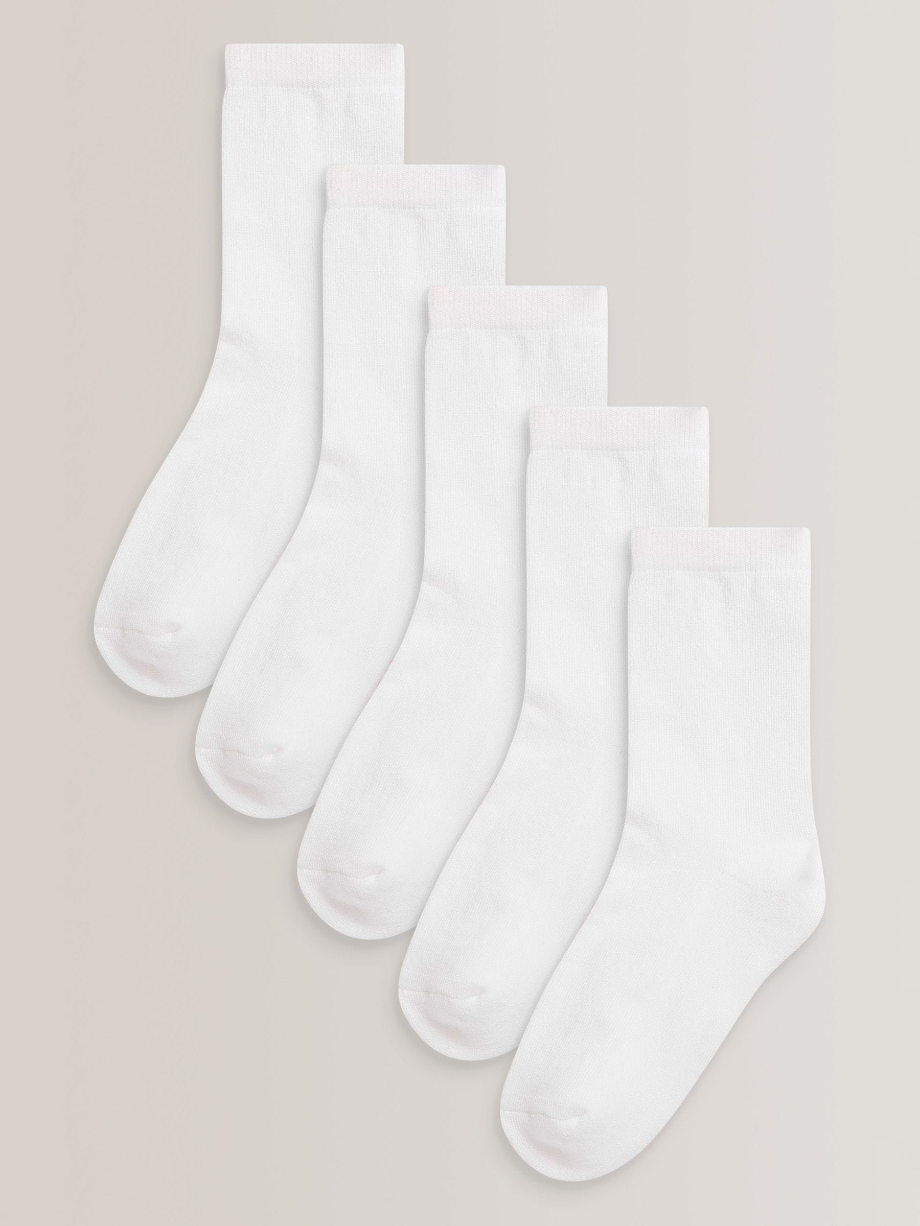 White 5 Pack Cotton Rich Cushioned Sole Ankle Socks