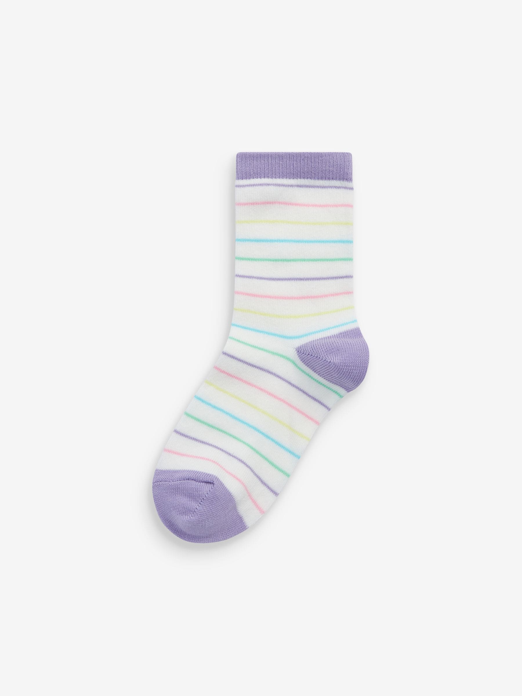 Colourful 7 Pack Cotton Rich Spot Stripe Ankle Socks