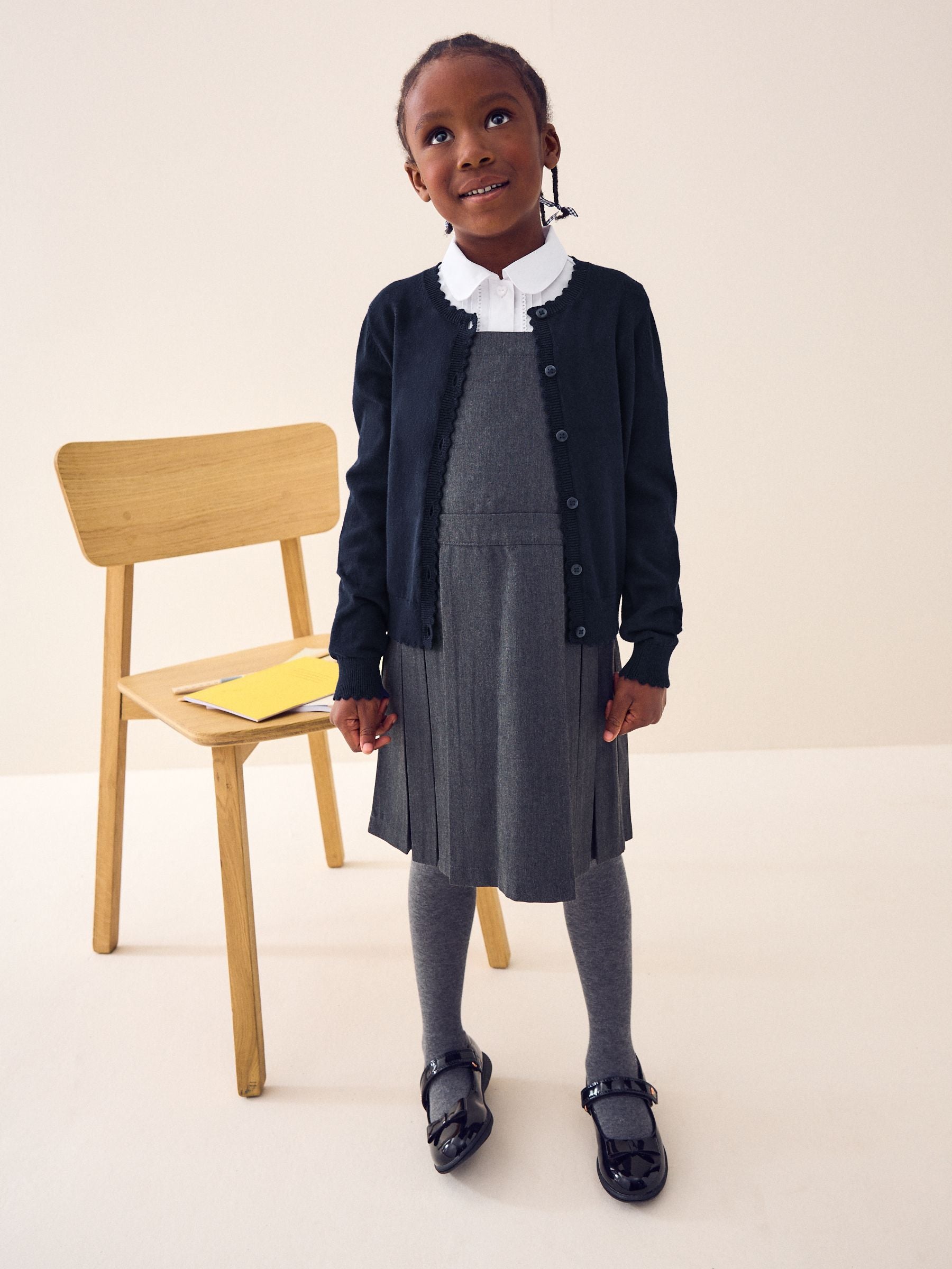 Navy Blue Cotton Rich Scalloped Edge School Cardigan (3-16yrs)