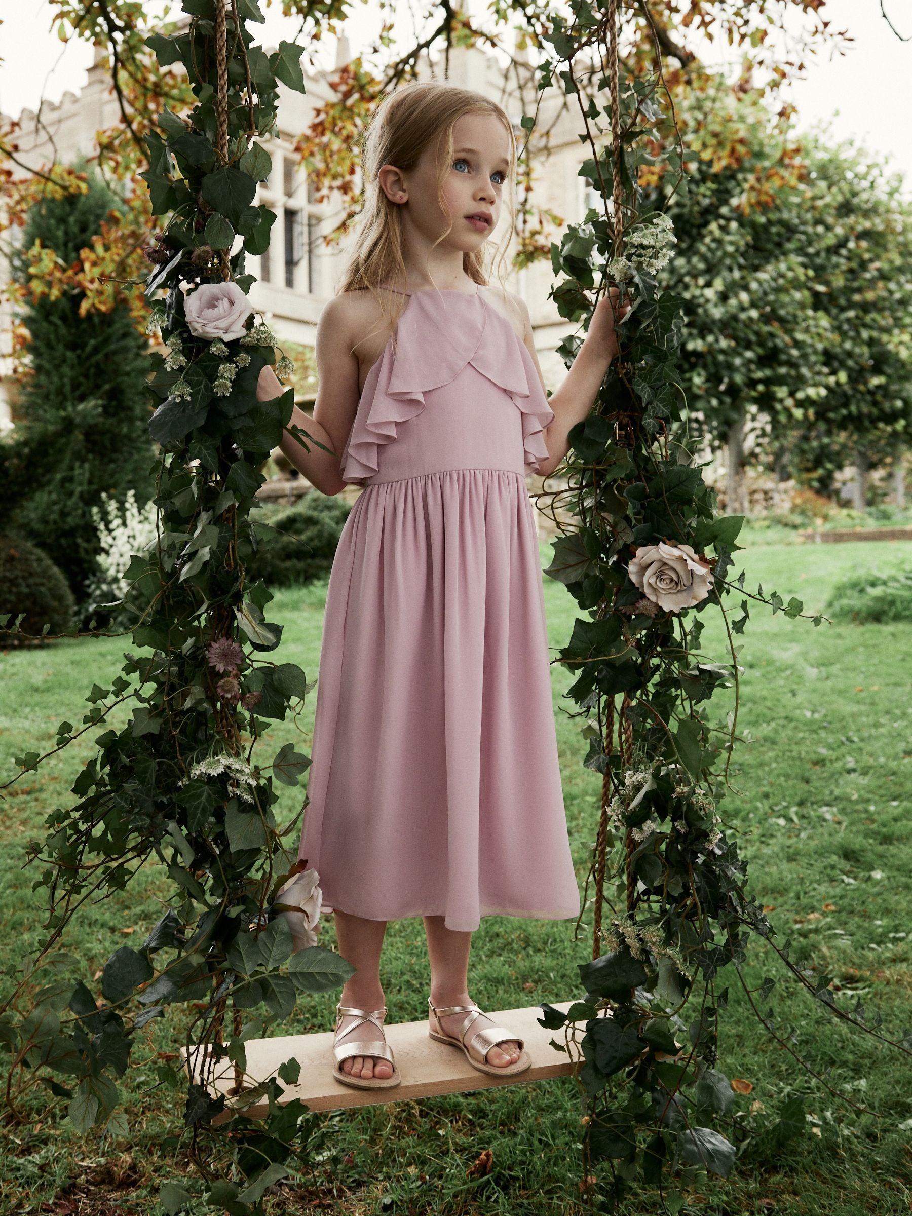 Pink Ruffle Prom Dress (6-16yrs)