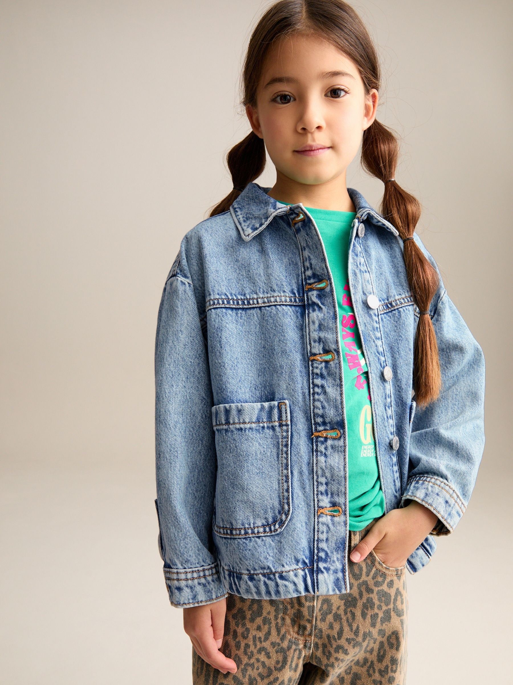 Mid Blue Denim Shacket (3-16yrs)