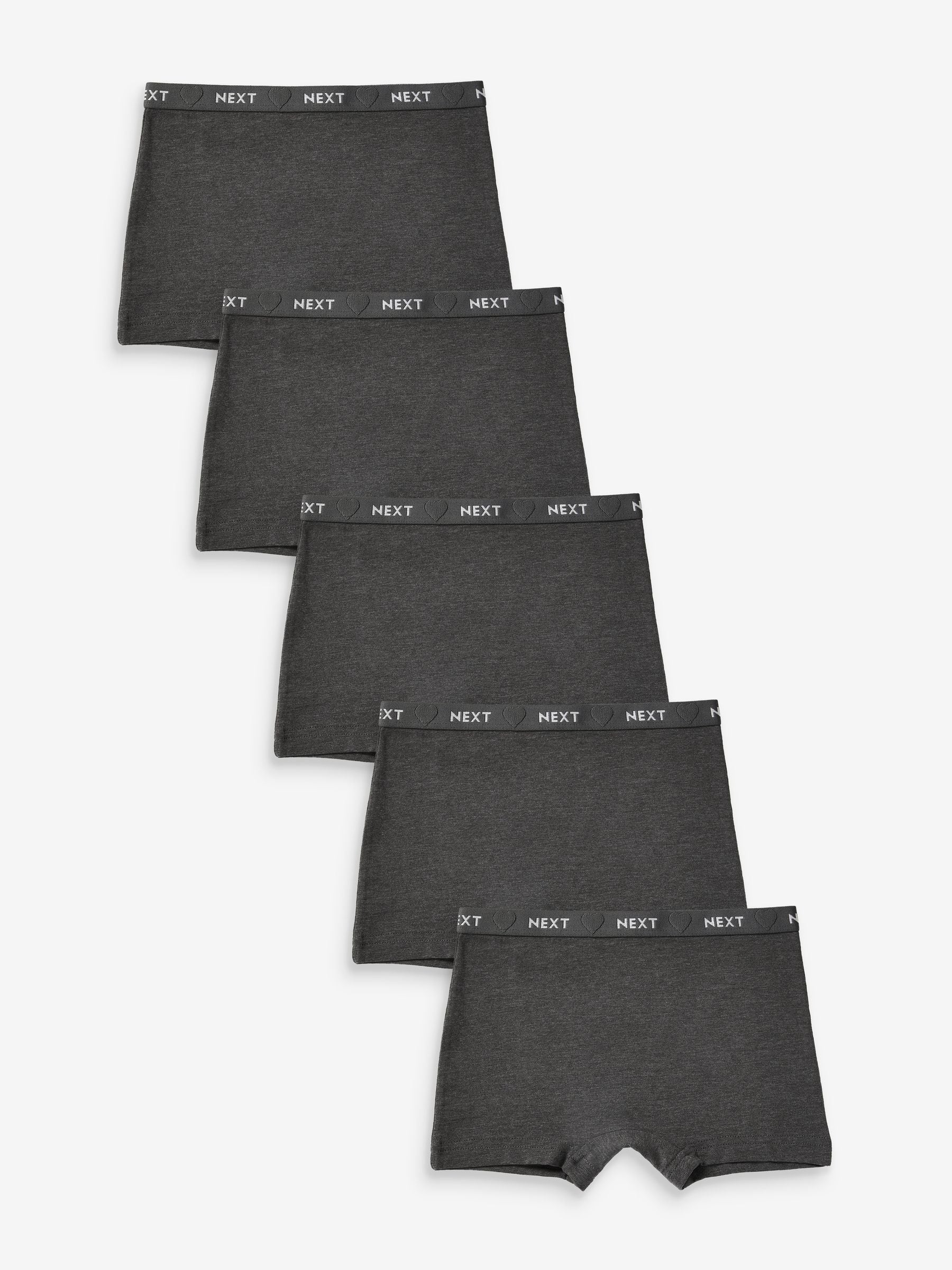 Charcoal Grey Short Briefs 5 Pack (2-16yrs)
