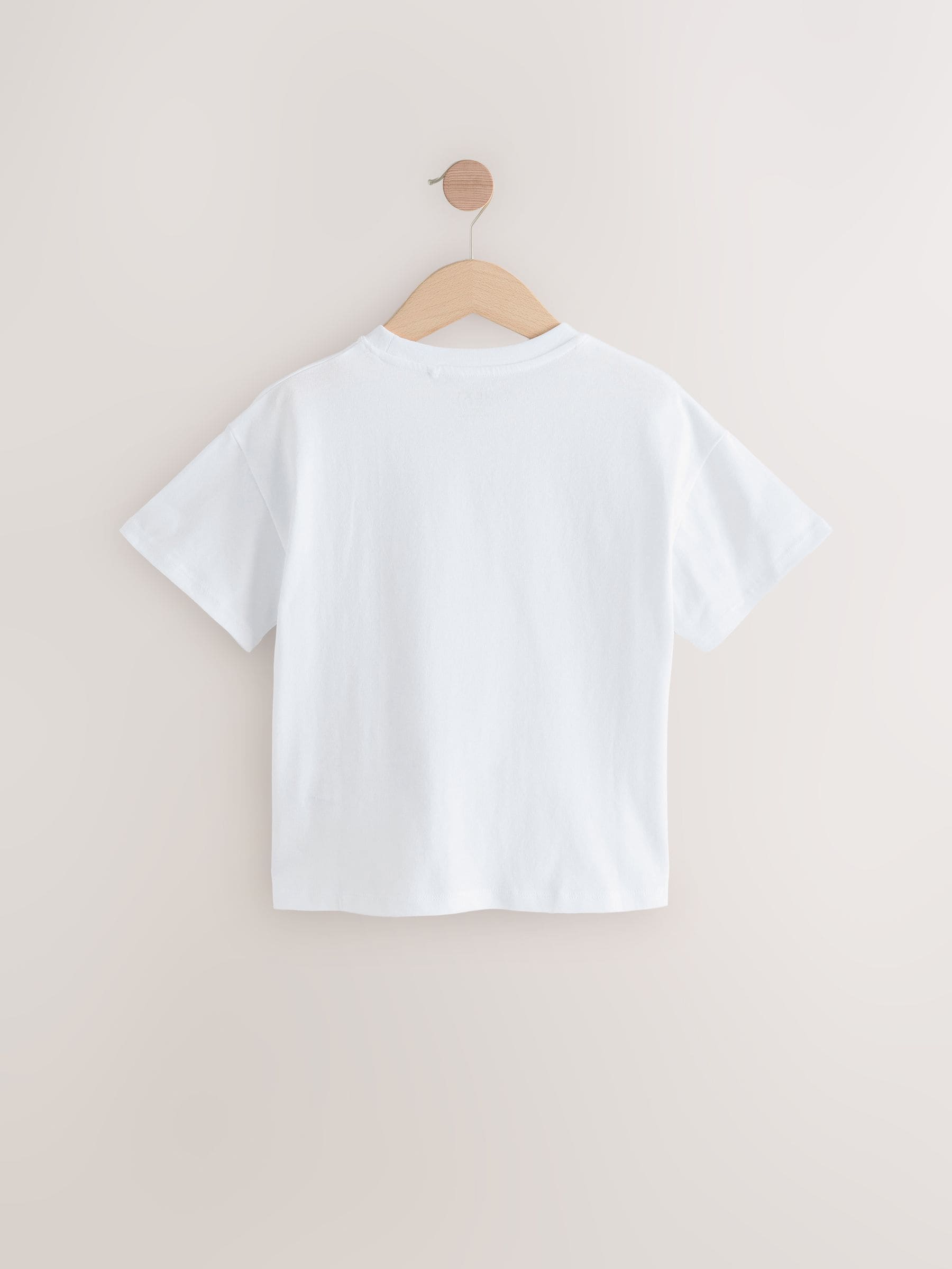 White Pastel Rainbow Sequin Heart Print T-Shirt (3-16yrs)