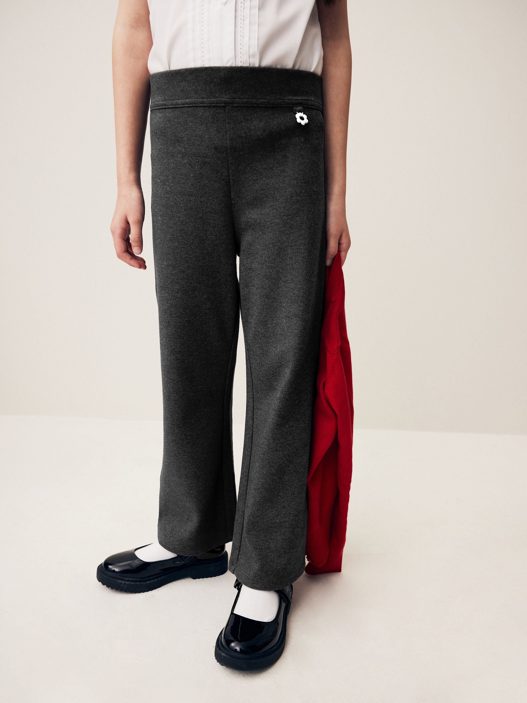 Charcoal Grey 2 Pack Pull-On Cotton Rich Stretch Boot Cut School Trousers (3-17yrs)