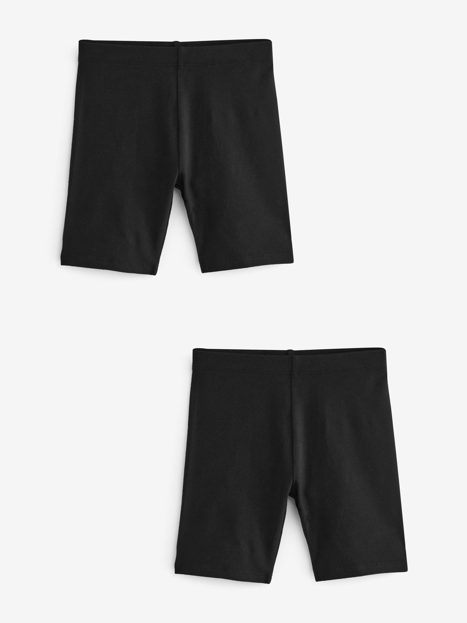 Black Longer Length 2 Pack Regular Length Cotton Rich Stretch Cycle Shorts (3-16yrs)