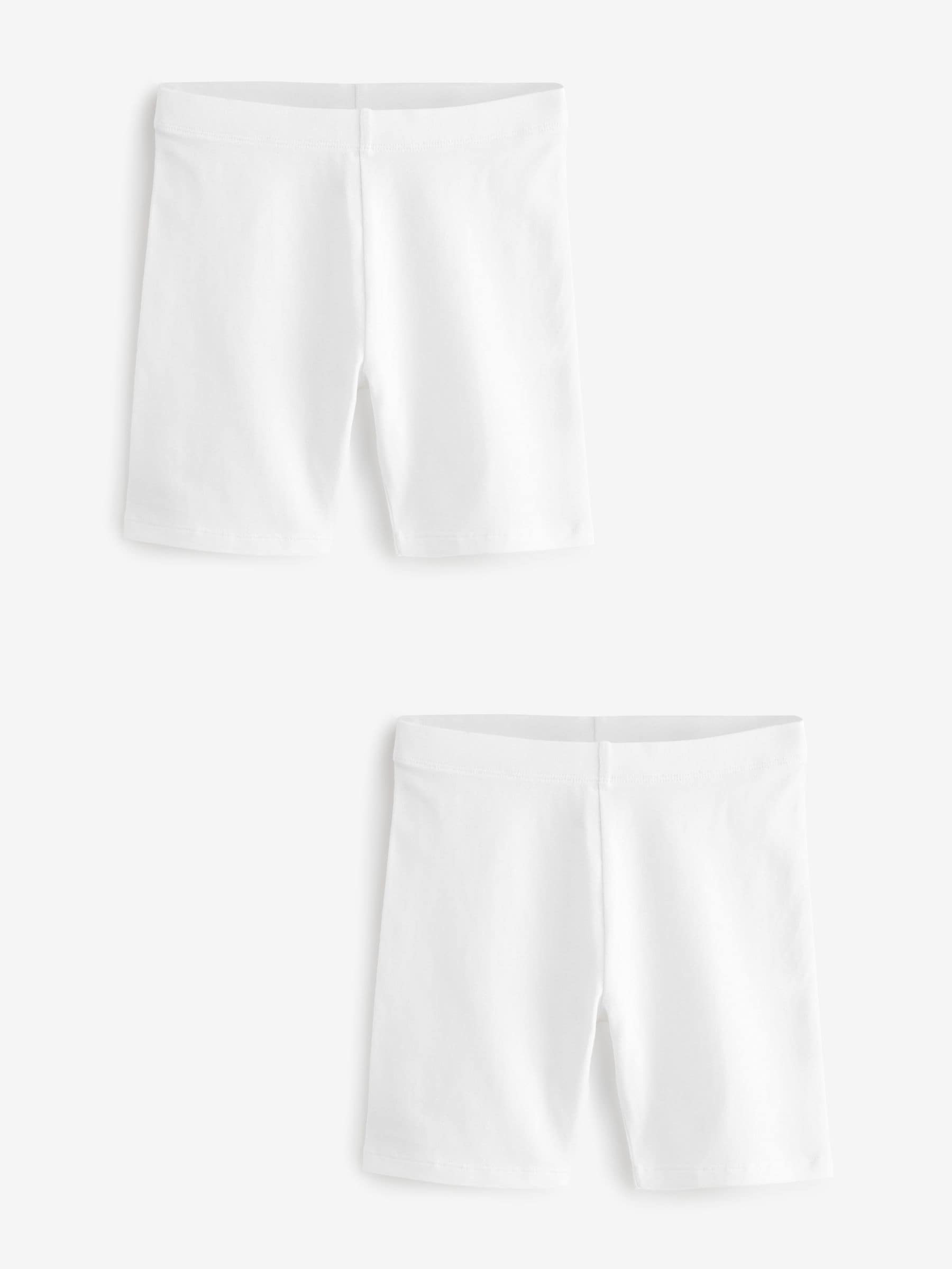 White Longer Length 2 Pack Regular Length Cotton Rich Stretch Cycle Shorts (3-16yrs)