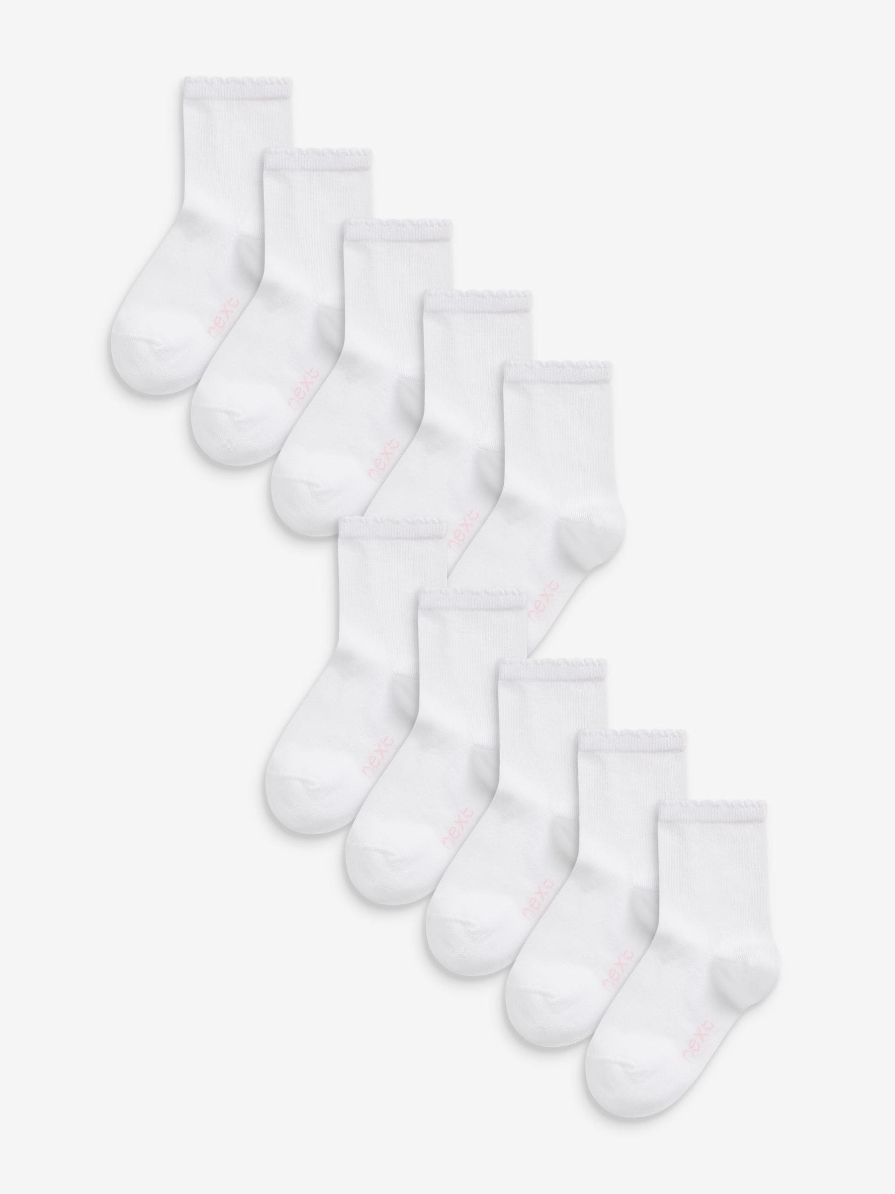 White 10 Pack Cotton Rich School Ankle Socks