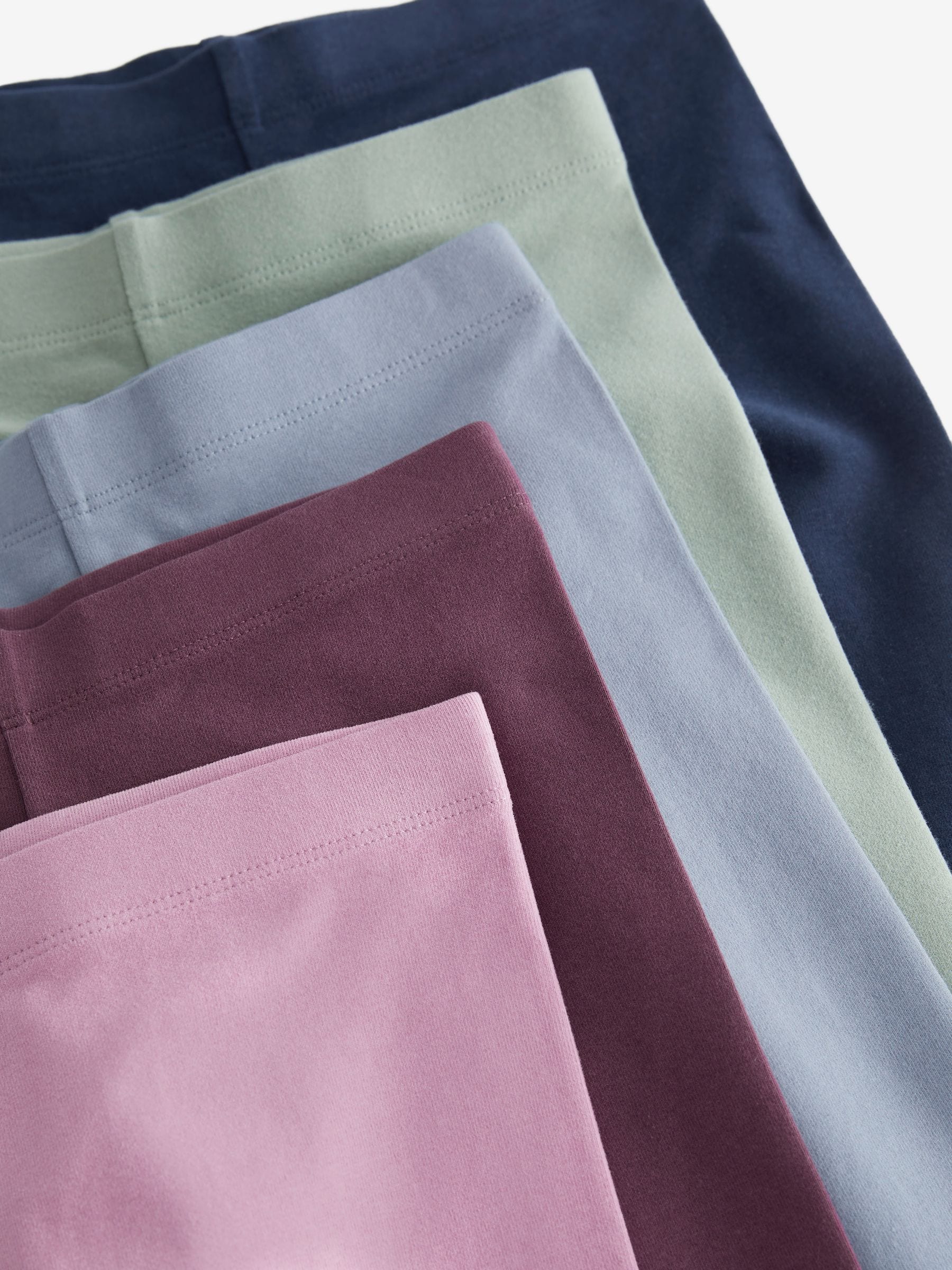 Navy Blue/ Pink/ Sage Green/ Denim Blue Leggings 5 Pack (3-16yrs)
