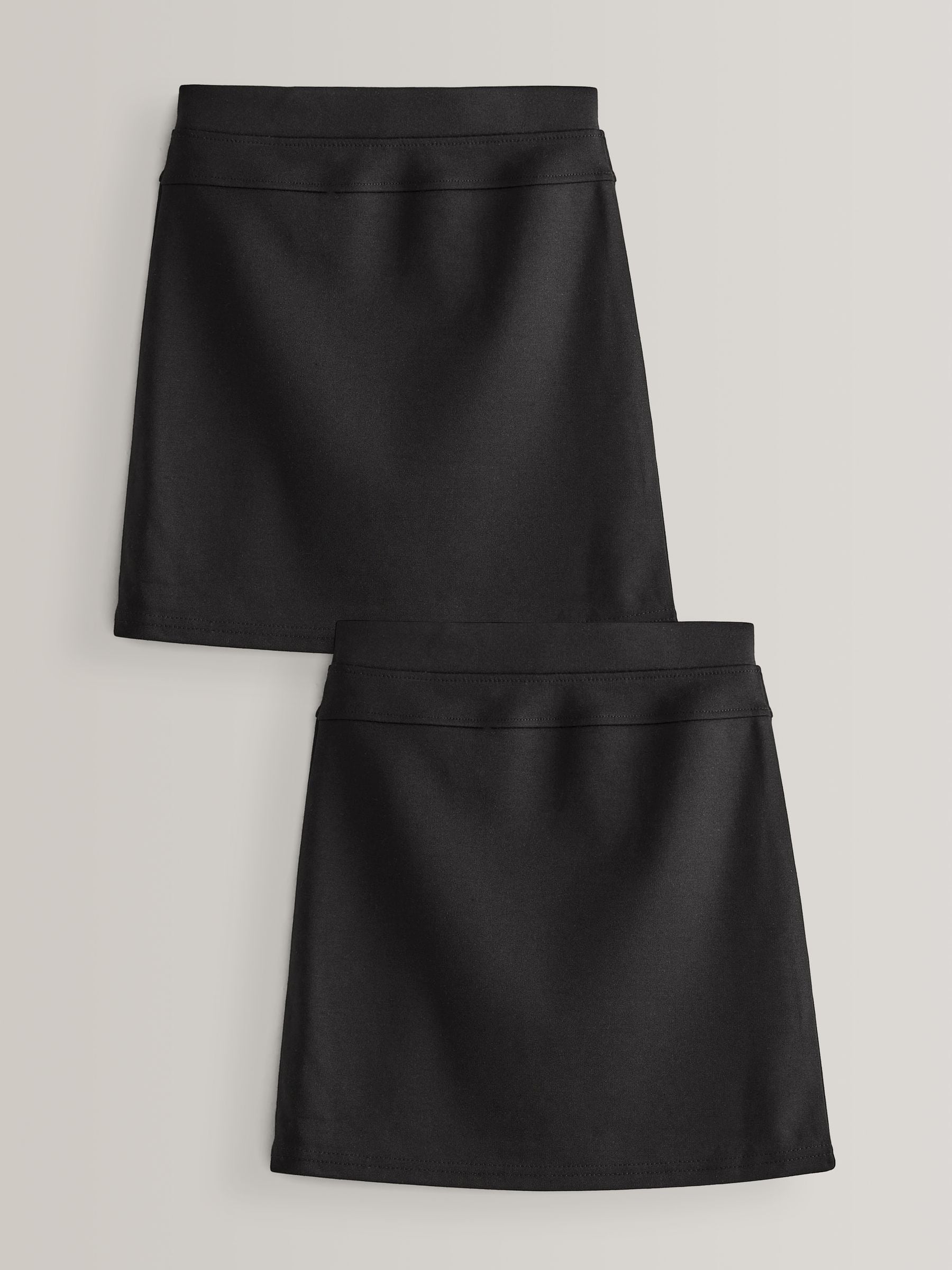 Black 2 Pack Pull-On Jersey Stretch School Pencil Skirts (3-17yrs)