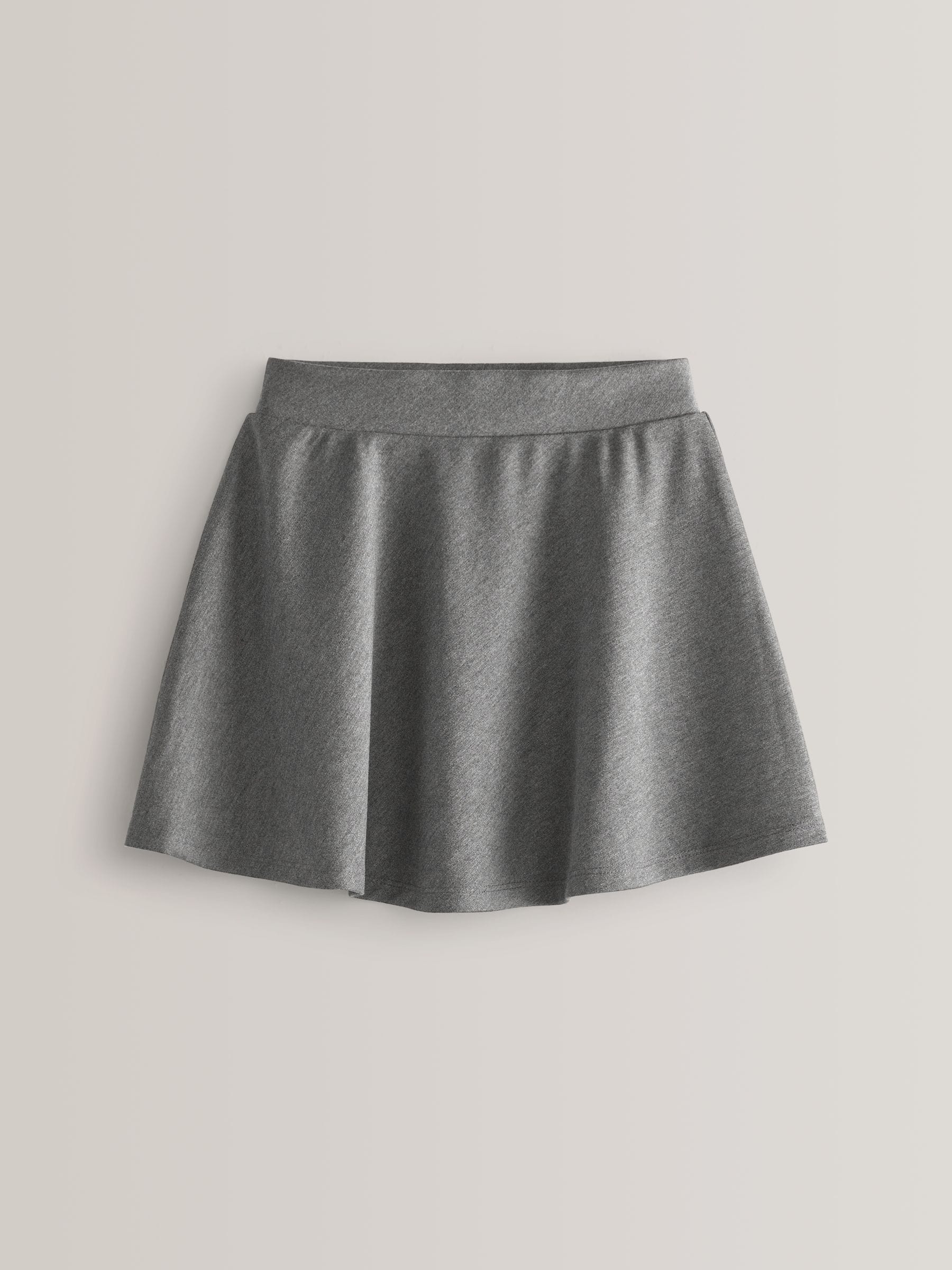 Grey 2 Pack Pull-On Jersey Stretch School Skater Skirts (3-17yrs)