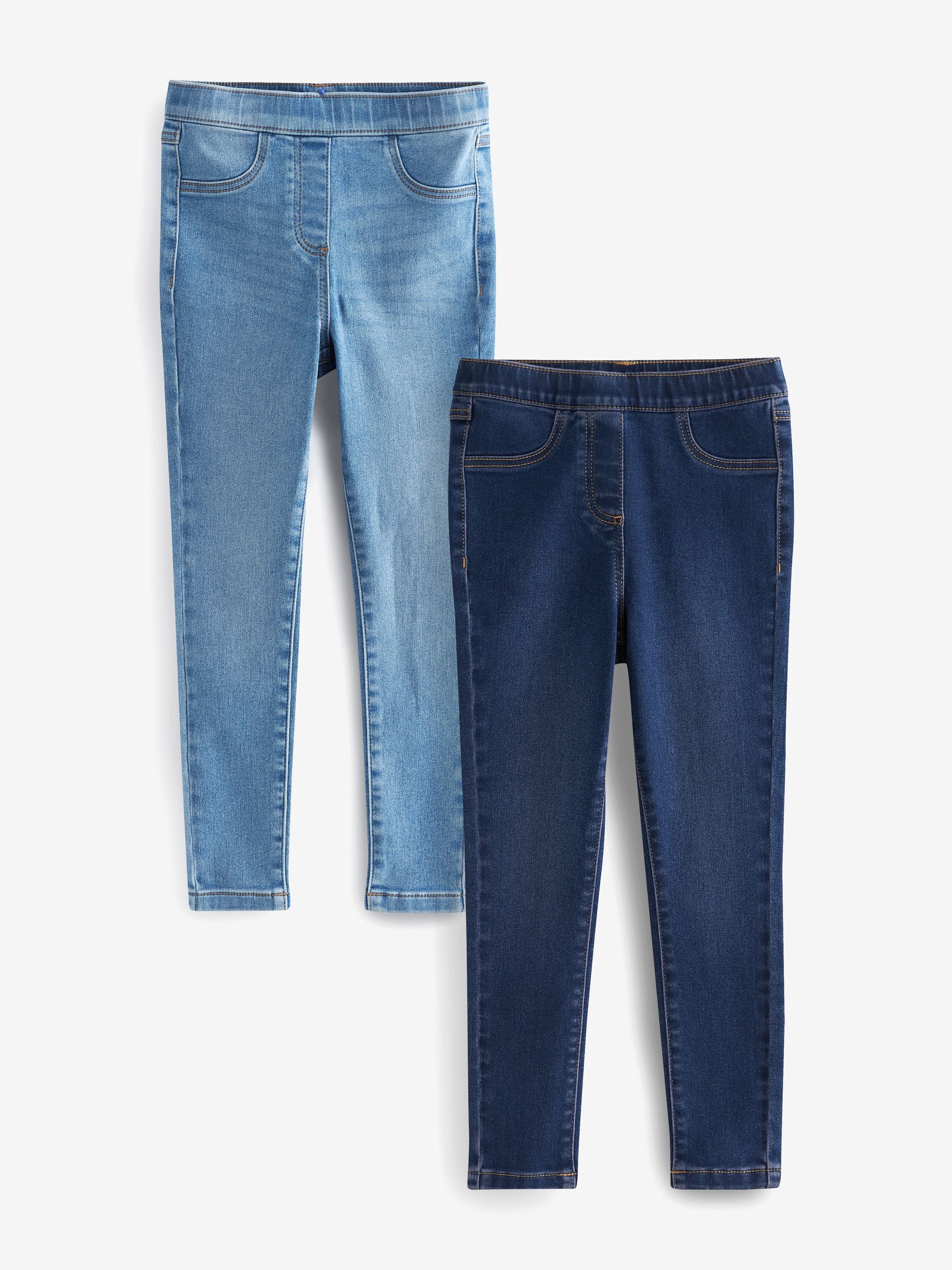 Blue Elasticated Waist Jeggings 2 Pack (3-16yrs)