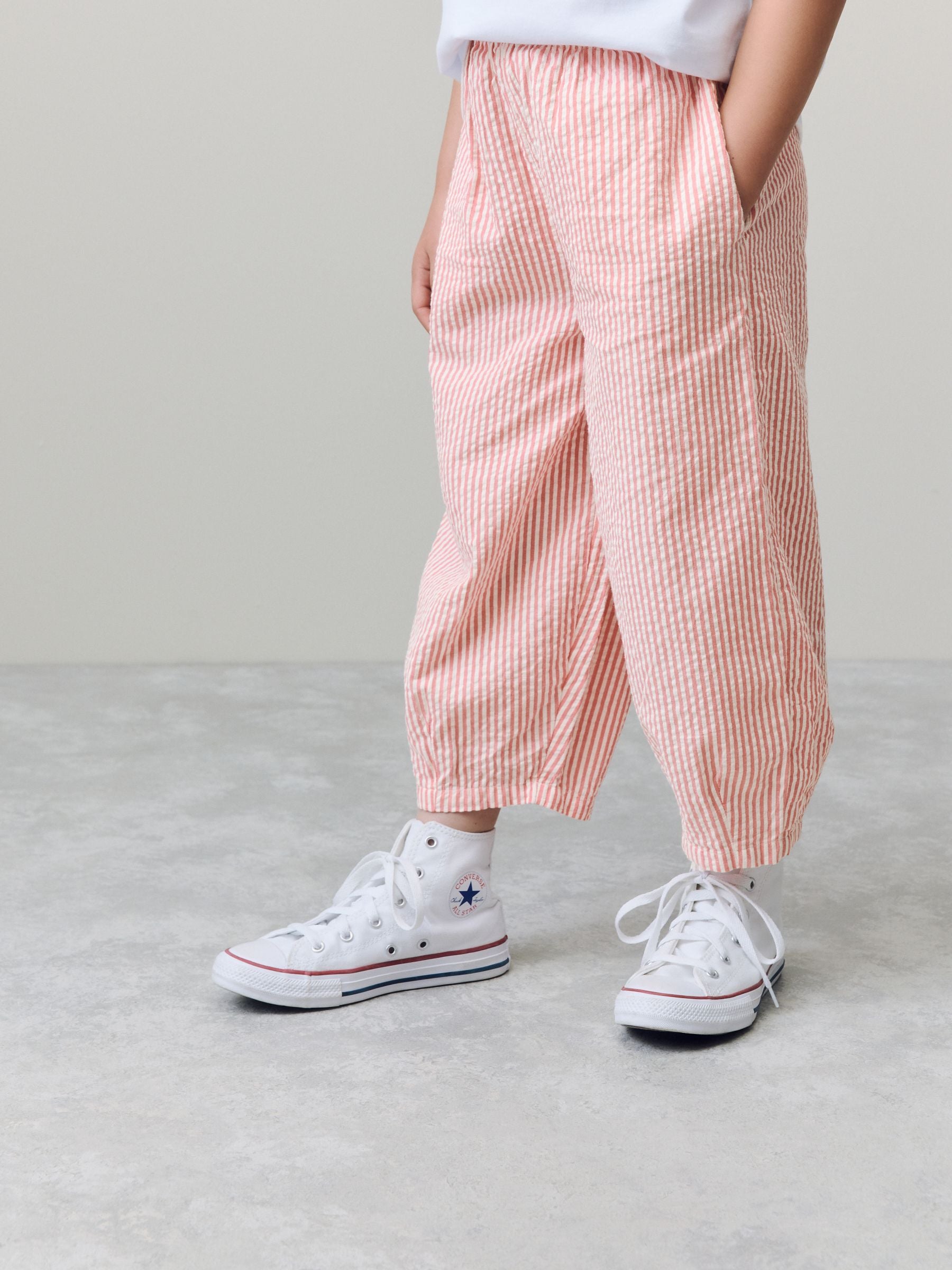 Pink Stripe Pull On Barrel Trousers (3-16yrs)